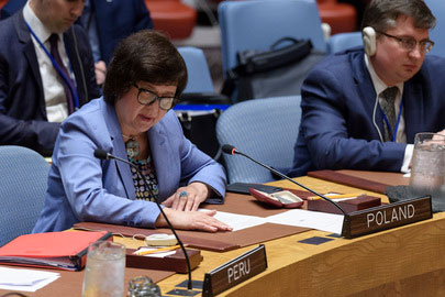Joanna Wronecka, briefs the Security Council on the situation in the Sudan and South Sudan.